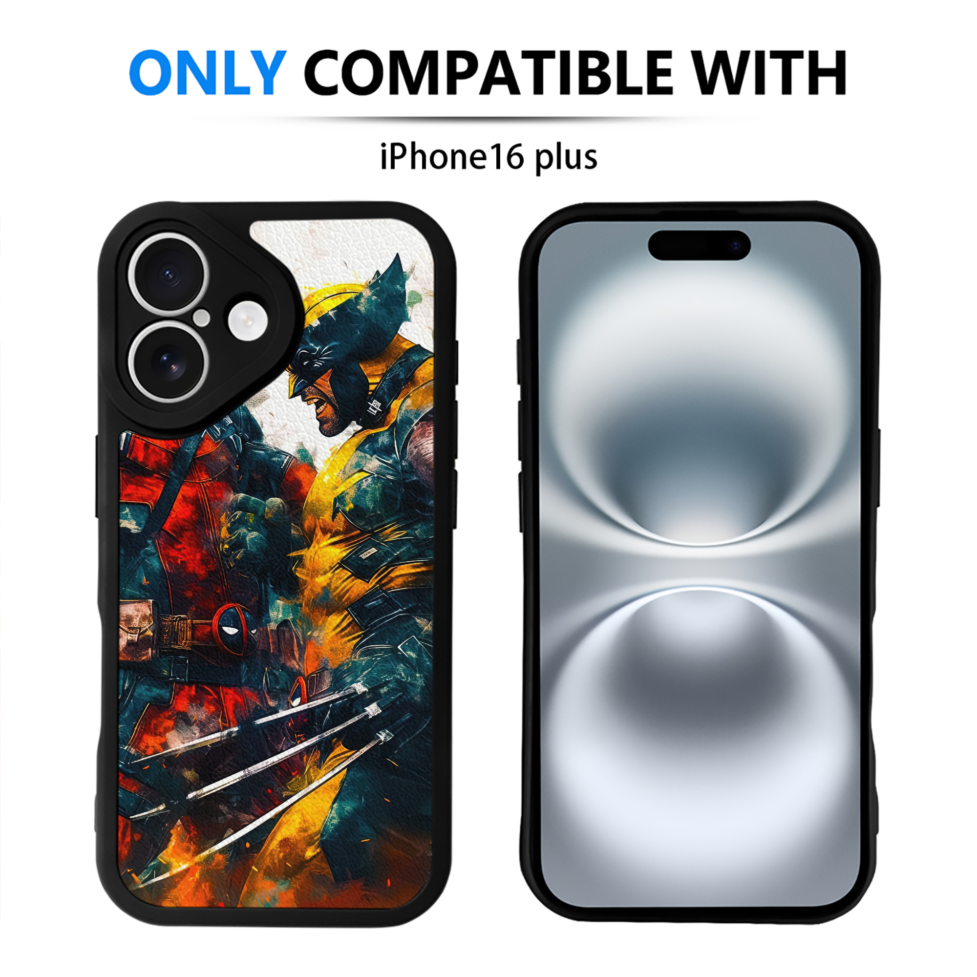 （画像用） Deadpool デッドプール 【iPhone 16シリーズ対応】シリコンスマホケース（レザー調） 材質：シリコン